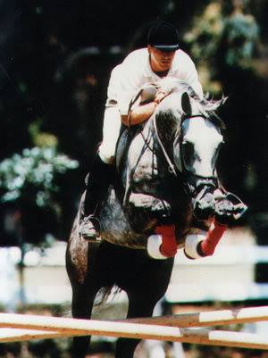 Peter Neumann mit Armanie beim Turnier Ride Amerika in Los Angeles, 1994